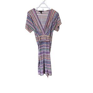 BCBG Maxazria Dress Medium Short Sleeve Mini Colorful